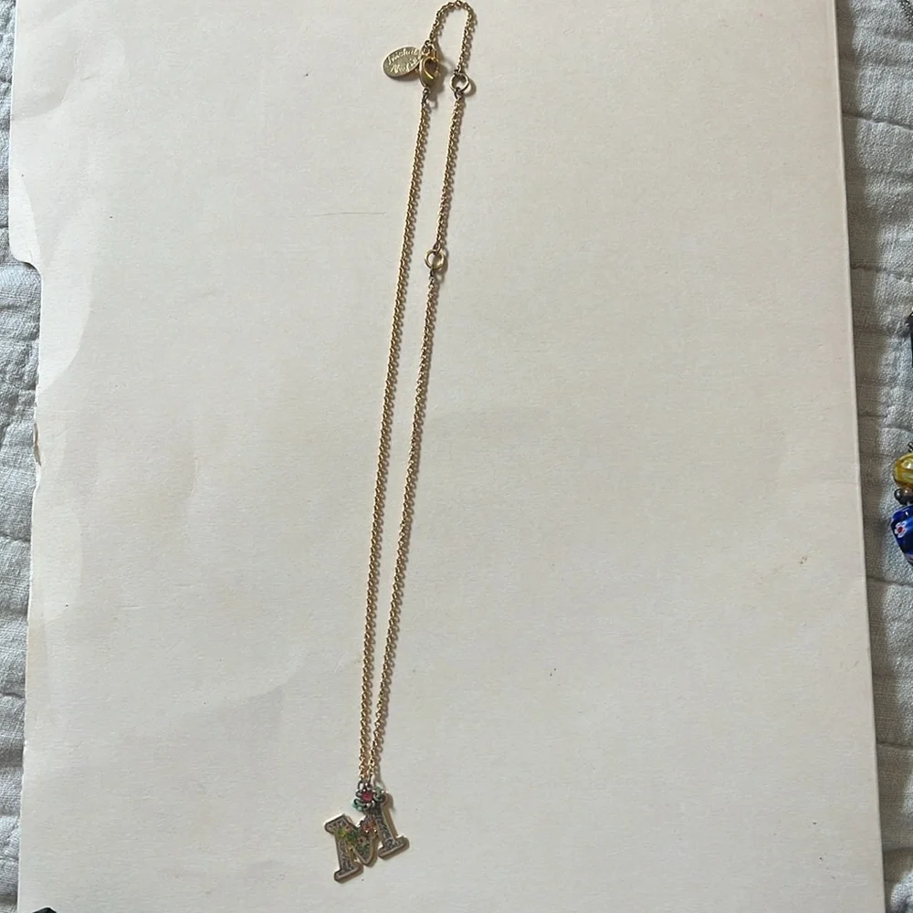 Michal Negrin Gold Floral Initial 'M' adjustable Necklace - Picture 2 of 3